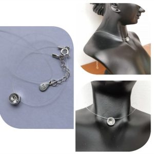 Lantisor transparent cu Swarovski Crystal