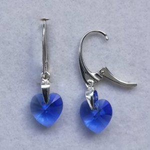 Cercei Argint 925 si Little Swarovski Heart 10mm