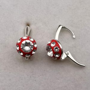 Cercei Argint 925 ceralun Red Queen Crystal si elemente Swarovski