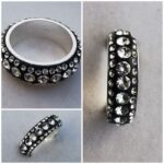 Inel din Argint 925, ceralun negru si cristale Swarovski Crystal