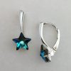 Cercei tortita inchisa Argint 925 si Swarovski Star Bermuda Blue