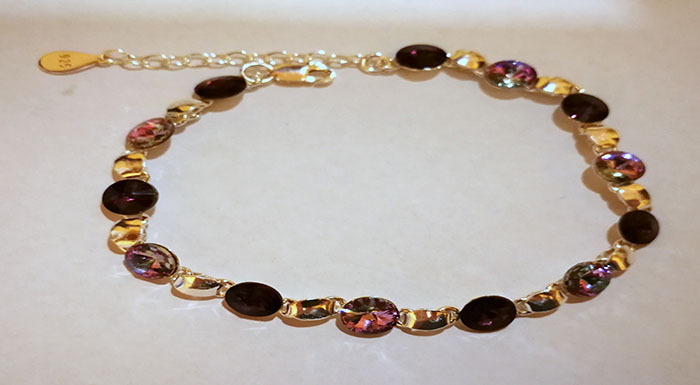 dav Bratara 13 Rivoli Swarovski de 6mm din Argint 925