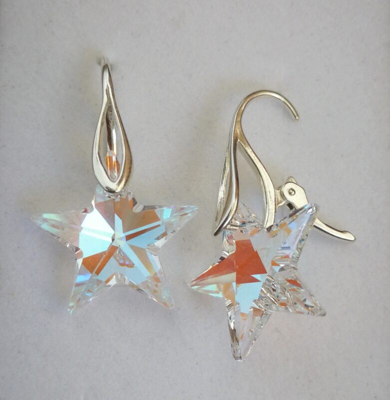 dav Cercei Argint 925 si Swarovski Pandantiv Stea