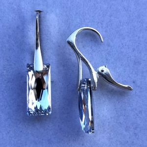 IMG_20190722_184036 Cercei Argint 925 si Swarovski mini Queen baguette Crystal