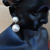 Cercei cu perle Swarovski White pearls, stil Dior