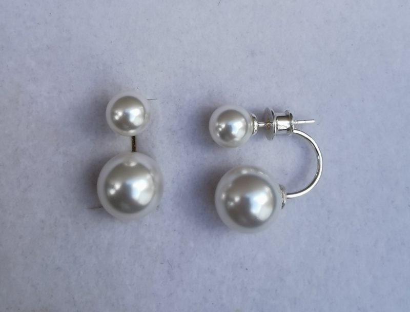 Cercei cu perle Swarovski White pearls, stil Dior