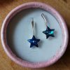 Cercei tortita inchisa Argint 925 si Swarovski Star Bermuda Blue