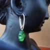 Cercei Trifoi Argint si margele Swarovski Fern Green