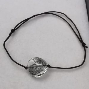nor Bratara reglabila cu fir negru Swarovski twist