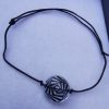 nor Bratara reglabila cu fir negru Swarovski twist zebra