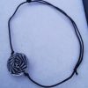 nor Bratara reglabila cu fir negru Swarovski twist zebra