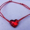 nor Bratara reglabila cu fir rosu Swarovski heart