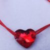 nor Bratara reglabila cu fir rosu Swarovski heart