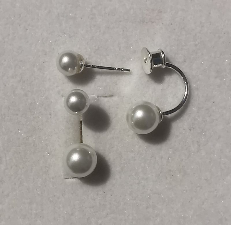 Cercei cu perle Swarovski White pearls, stil Dior