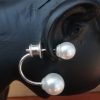 Cercei cu perle Swarovski White pearls, stil Dior