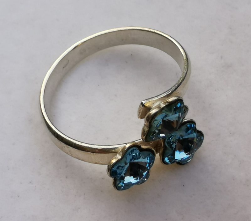 Inel reglabil Argint 925 si Swarovski 3 Flowers