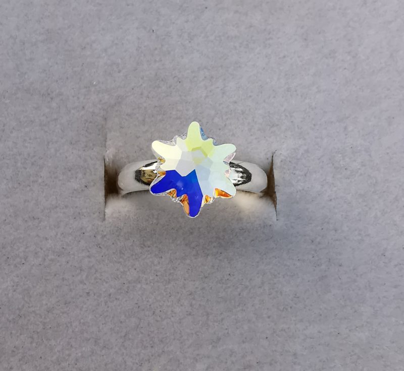 Inel reglabil Argint 925 si Swarovski Floare de colt
