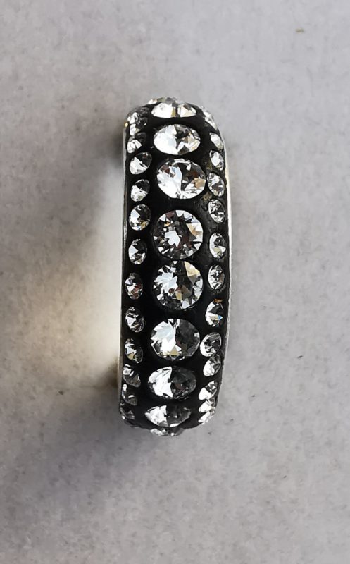 Inel din Argint 925, ceralun negru si cristale Swarovski Crystal