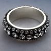 Inel din Argint 925, ceralun negru si cristale Swarovski Crystal