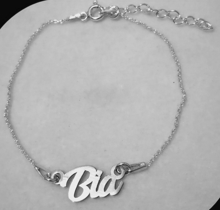bia Bratara personalizata cu link nume din argint 925