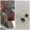 Cercei mini veriga din argint 925 si Swarovski Picatura 8mm
