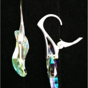 2 Cercei Tortite Argint 925 si Swarovski Wave