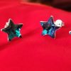 Cercei tija argint si cristale Swarovski Star