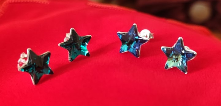 Cercei tija argint si cristale Swarovski Star