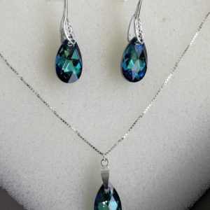 edf Set cercei cu tija si pandantiv din Argint 925 si Swarovski Picatura