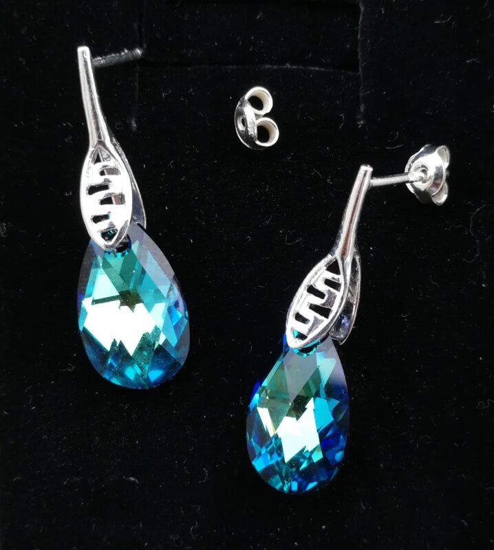 Cercei tija argint si cristale Swarovski Picatura