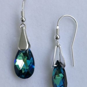 cof Cercei tortite cu agatatoare din argint 925 si Swarovski Picatura
