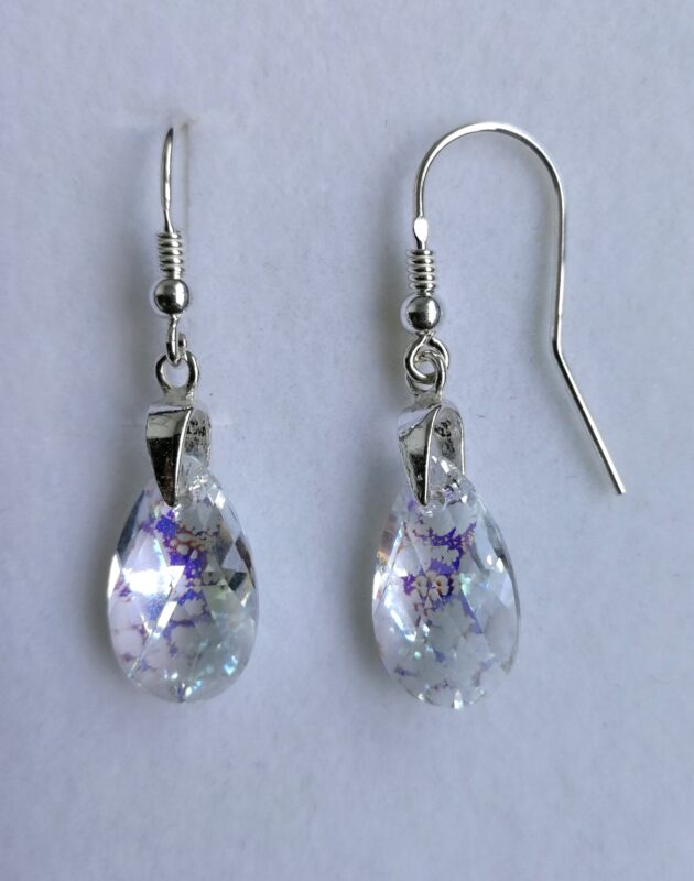 Cercei cu sistem de prindere din argint 925 si Swarovski Picatura