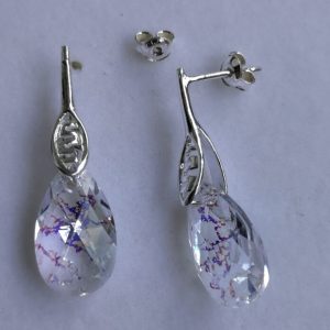 cof Cercei tija argint si cristale Swarovski Picatura