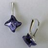 s Cercei argint si Swarovski Twister romb Vertical
