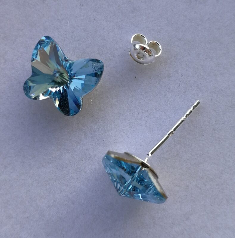 Cercei tija argint 925 si cristale Swarovski Fancy Butterfly