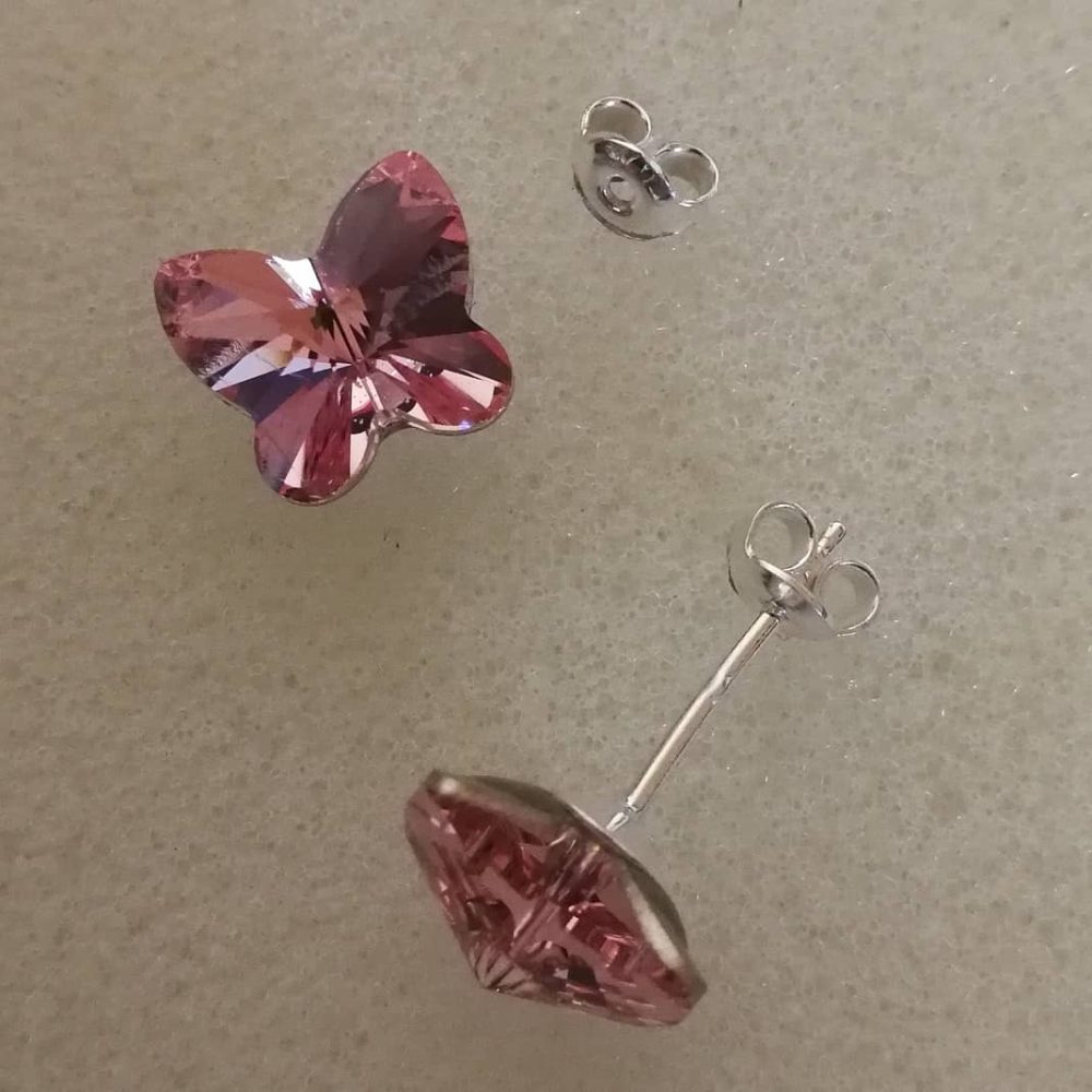 Cercei tija argint 925 si cristale Swarovski Fancy Butterfly
