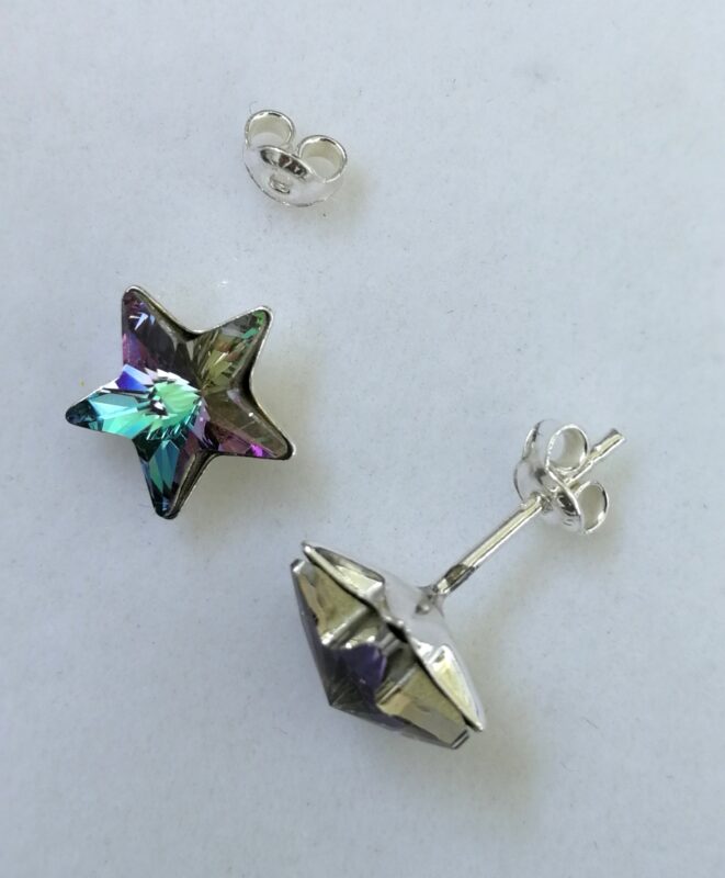 Cercei tija argint si cristale Swarovski Star