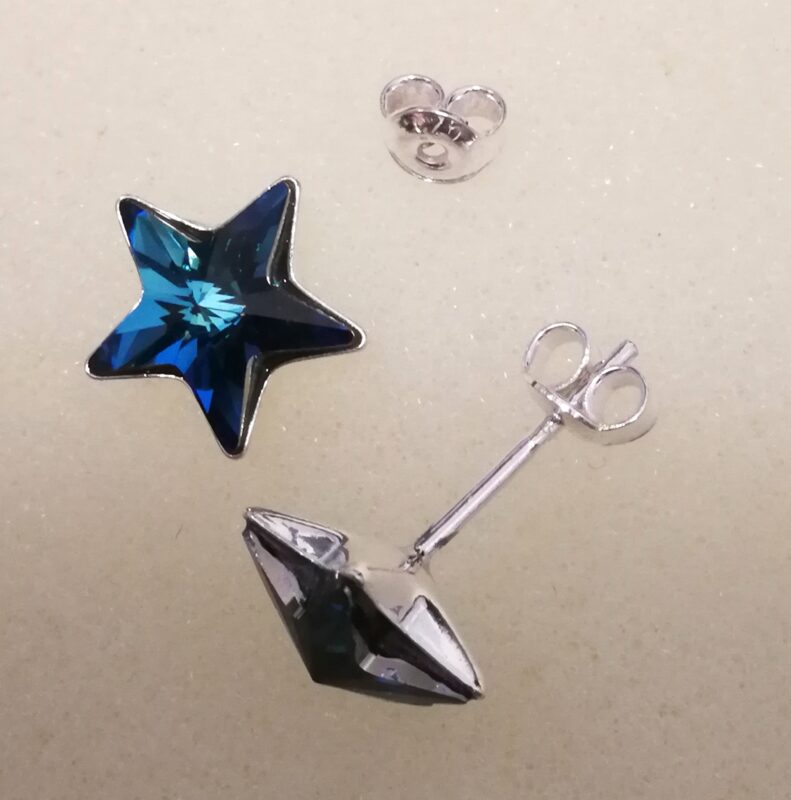 Cercei tija argint si cristale Swarovski Star