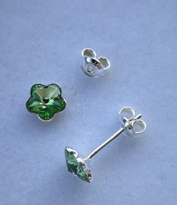 Cercei tija argint si cristale Swarovski Flower