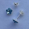 Cercei tija argint si cristale Swarovski Flower