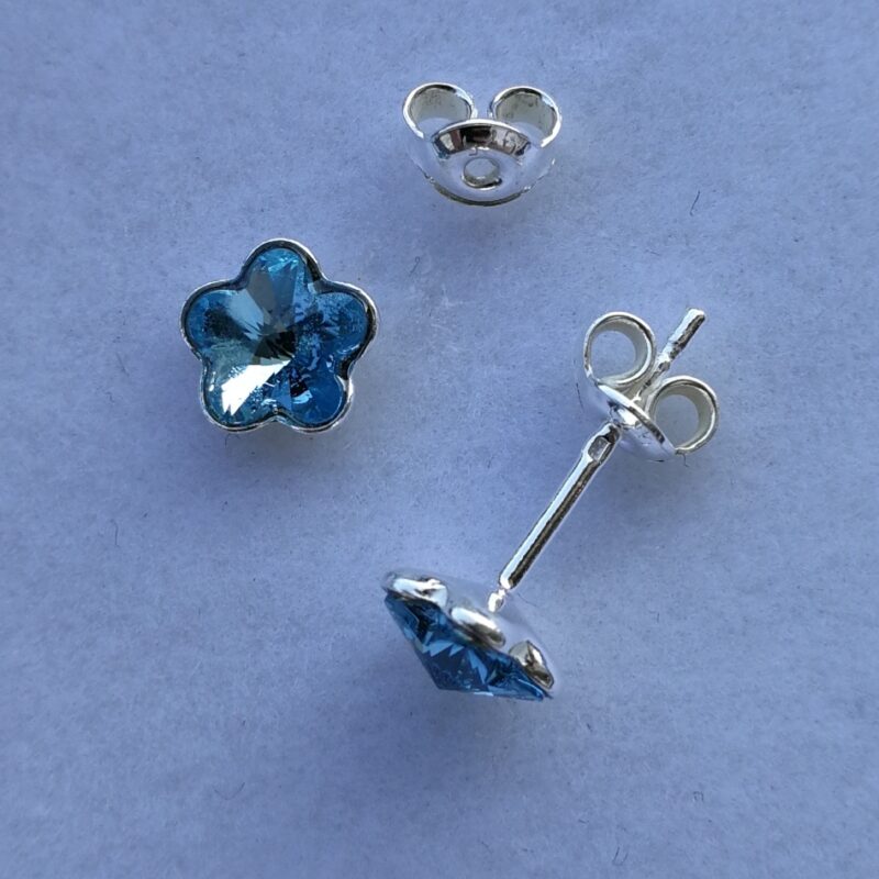 Cercei tija argint si cristale Swarovski Flower