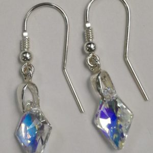 dav Cercei cu sistem de prindere din argint 925 si Swarovski Romb