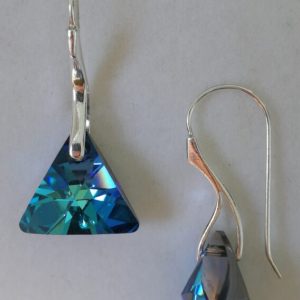 dav Cercei din argint 925 si Swarovski Triunghi