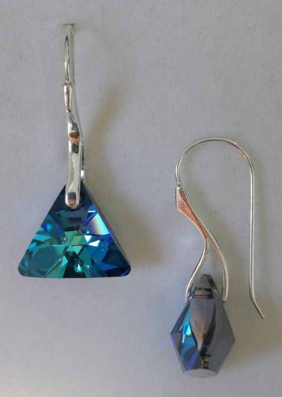 dav Cercei din argint 925 si Swarovski Triunghi