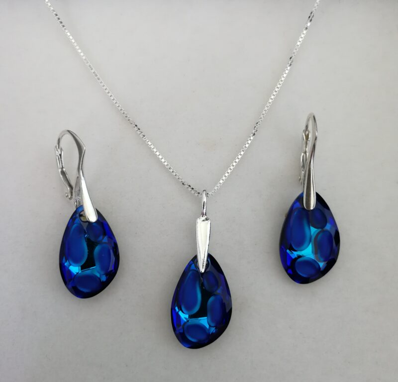 Set Argint 925 si Swarovski forma Radiolarian