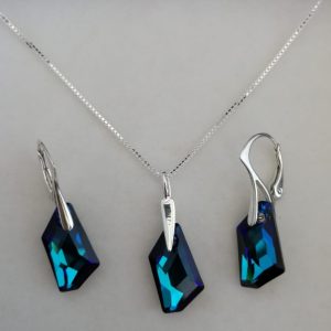 dav Set cercei si lantisor Argint 925 si cristale Swarovski De-art