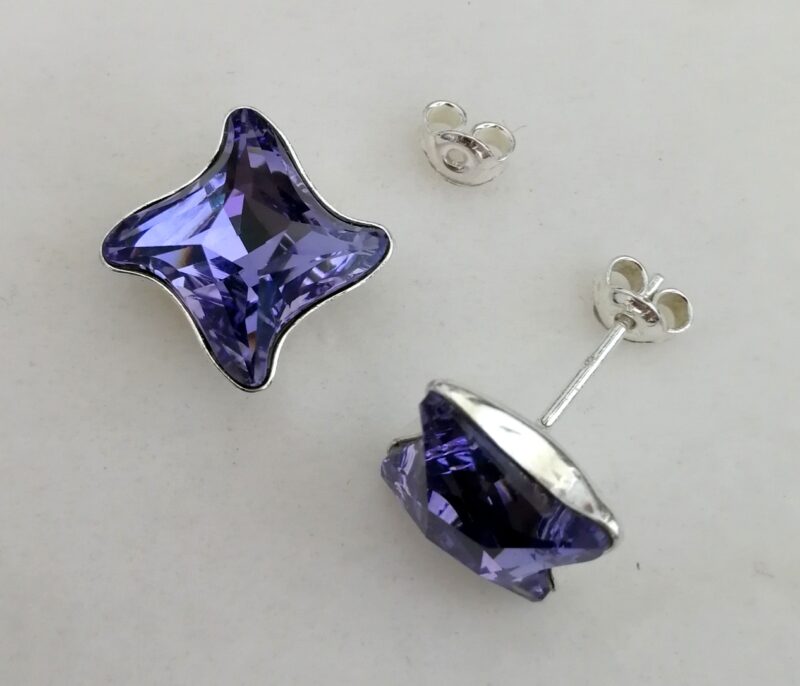 Cercei tija argint si cristale Swarovski Twister