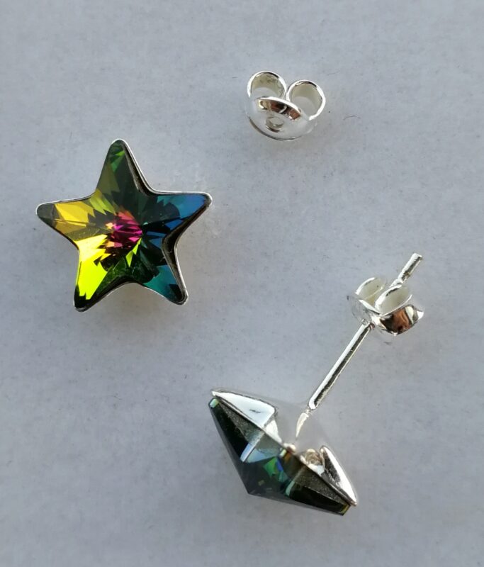 Cercei tija argint si cristale Swarovski Star
