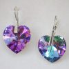 Cercei Argint 925 si Swarovski Heart 18mm