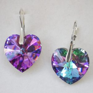 dav Cercei Argint 925 si Swarovski Heart 18mm